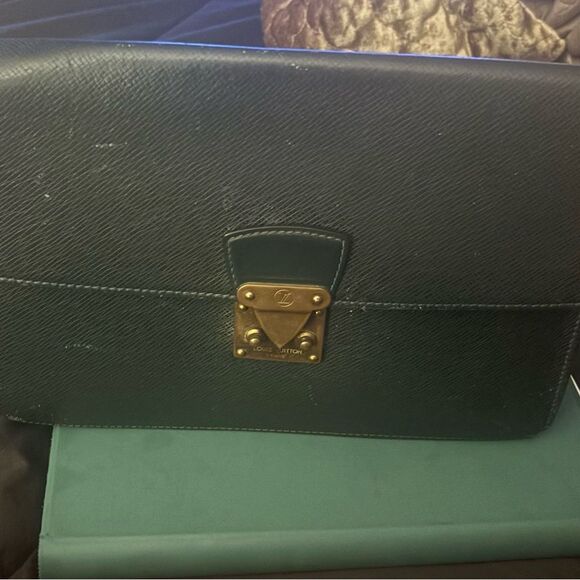 LOUIS VUITTON Pochette Kourad Episea Taiga Clutch Bag - Picture 1 of 11